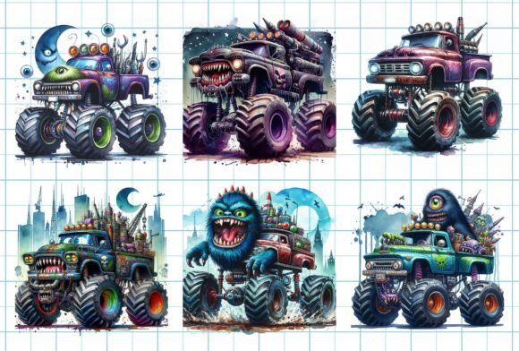 8 Monster Truck Backgrounds for High-Impact Designs