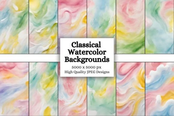 Classical Watercolor Backgrounds for Timeless Design Elegance