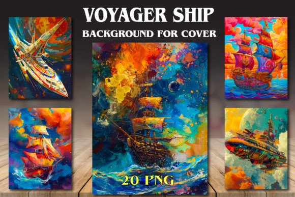 Cosmic Covers: Voyager Ship Backgrounds for Design