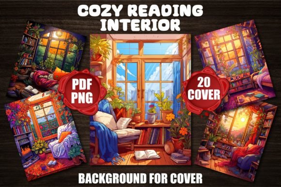 Cozy Reading Interior Backgrounds for Covers