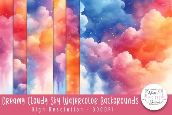 Dreamy Cloudy Sky Watercolor Backgrounds: Elevating Your Visuals