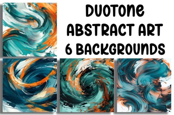 Duotone Abstract Art Backgrounds: Dynamic Fusion for Modern Design