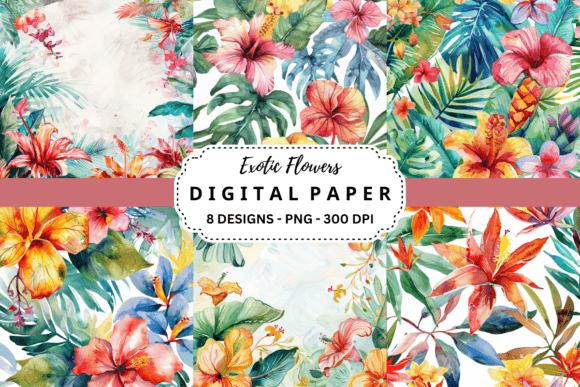 Exotic Flowers Backgrounds: A Lush Toolkit for Designers