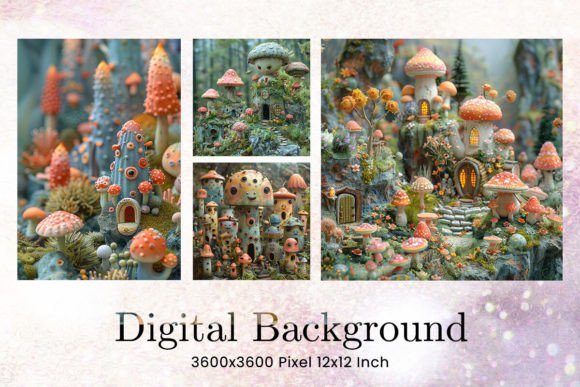 Fancy Mushroom Backgrounds Wallpaper: Digital Design