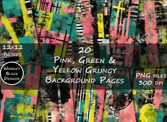 Grungy Pink Teal & Yellow Backgrounds: A Fresh Take on Spring Crafts
