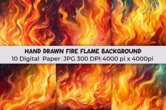 Hand-Drawn Fire Flame Backgrounds: Ignite Your Creative Vision