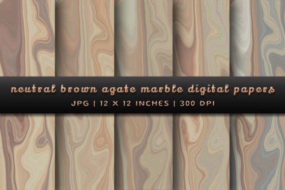 Neutral Brown Agate Marble Backgrounds for Designers