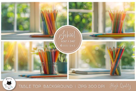 School Mockups: Table Top Backgrounds for Creative Projects