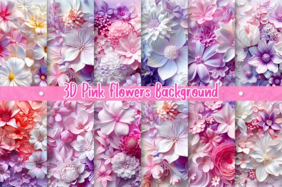Stunning 3D Pink Flower Backgrounds for Creative Projects