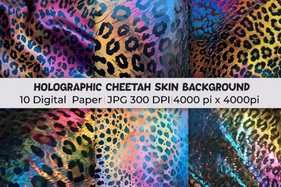 Transform Your Designs with Holographic Cheetah Skin Backgrounds