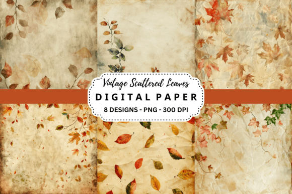 Unlocking Autumnal Charm: Vintage Scattered Leaves Backgrounds