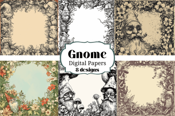 Unlocking Creative Potential: 8 Old Gnome Digital Paper Backgrounds